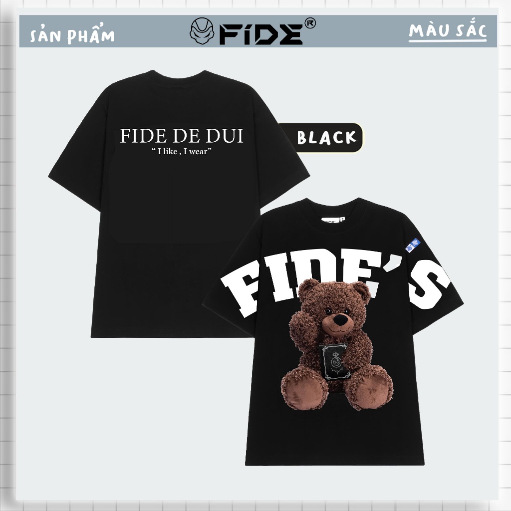 Ảnh Áo thun FIDE TEDDY phông unisex form rộng local brand nam nữ cổ tròn oversize - AT109 4