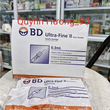 ( Lẻ túi 10 chiếc ) Bơm kim tiêm Insulin BD ULTRA FINE 0.3ml bơm tiêm vô khuẩn