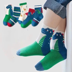 tất cho bé trai. sét 10 Đôi Tất Cổ Cao Cho Bé 1-12 Tuổi Hoạ Tiết Khủng Long Xanh Mẫu Mới Siêu Hot