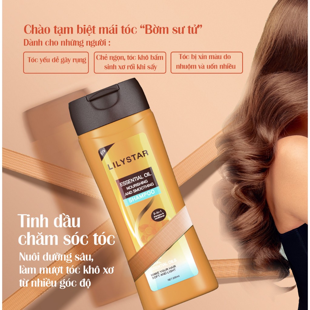 Ảnh Dầu Gội Xả 2IN1 LILYSTAR Phục Hồi Tóc Chuyên Sâu Chứa Tinh Dầu Nuôi Dưỡng Ẩm Giúp Tóc Mềm Mượt Chai 200ml 1