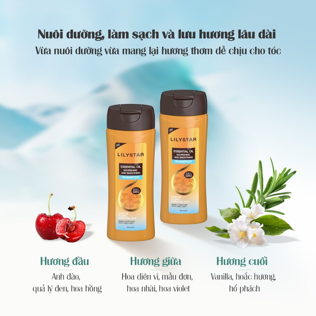 Ảnh Dầu Gội Xả 2IN1 LILYSTAR Phục Hồi Tóc Chuyên Sâu Chứa Tinh Dầu Nuôi Dưỡng Ẩm Giúp Tóc Mềm Mượt Chai 200ml 2
