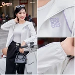Áo gió nữ kéo khóa có mũ dài tay SFA1042 — ảnh 4