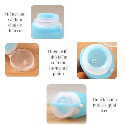 Set 3 Chai Chiết Dầu Gội/ Mỹ Phẩm Dạng Gel, BỘ 3 LỌ CHIẾT SILICON MỀM - LO CHIET MY PHAM