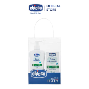 Combo Chicco mềm mịn 2 (Sữa tắm gội Hoa cúc 500ml & Sữa dưỡng ẩm hạnh nhân)