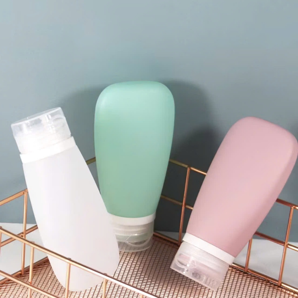 BỘ 3 LỌ CHIẾT SILICON MỀM,  Tuýp Silicon Chiết Mỹ Phẩm Du Lịch,Chai Lọ Chiết Đựng Dầu Gội, Sữa Rửa Mặt, Lotion- LOCHIET
