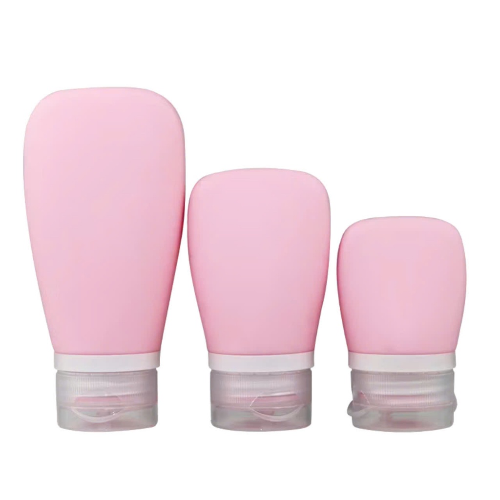 BỘ 3 LỌ CHIẾT SILICON MỀM,  Tuýp Silicon Chiết Mỹ Phẩm Du Lịch,Chai Lọ Chiết Đựng Dầu Gội, Sữa Rửa Mặt, Lotion- LOCHIET