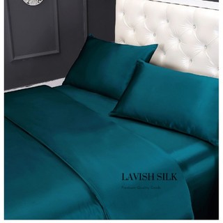 Chăn Lẻ Lụa Chần Bông  2m2 x 2m hàng loại 1 mát lạnh Lavish Silk màu xanh cổ vịt