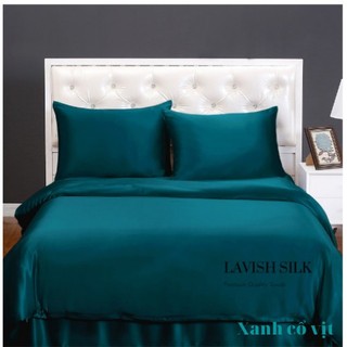 Chăn Lẻ Lụa Chần Bông  2m2 x 2m hàng loại 1 mát lạnh Lavish Silk màu xanh cổ vịt