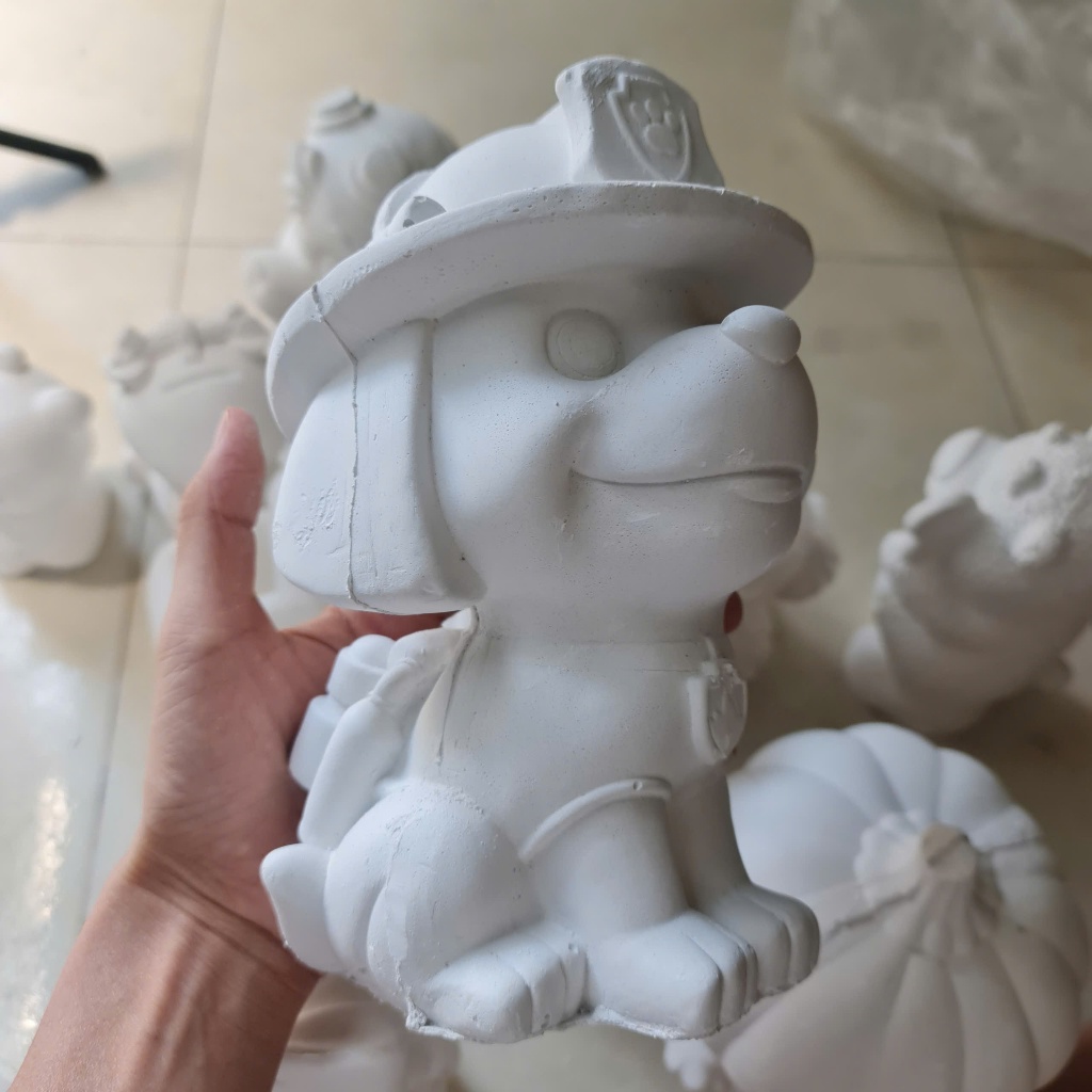 [Được chọn mẫu] Bộ tượng tô màu CHÓ CỨU HỘ bằng thạch cao 3D kích thước 17-25 cm cho bạn thoải thức sáng tạo