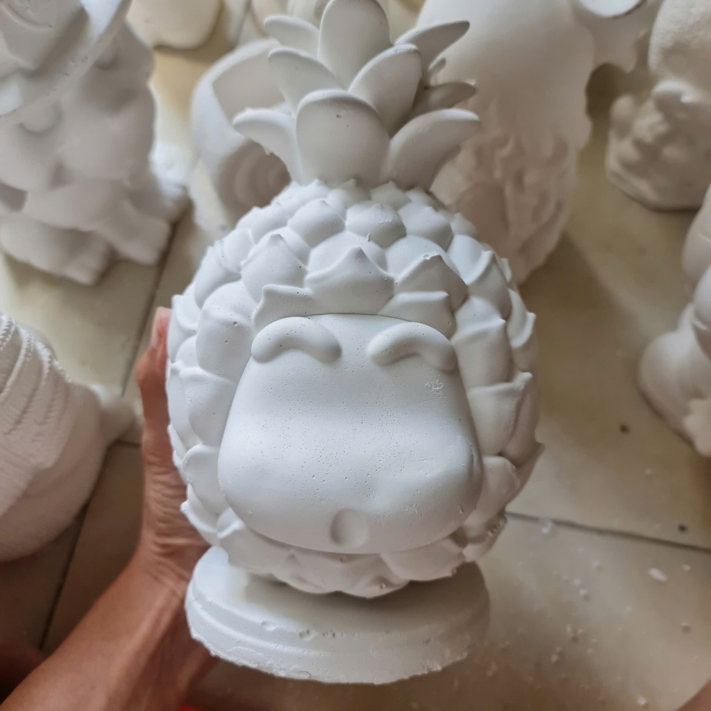 [Được chọn mẫu] Bộ tượng tô màu BÉ HOA QUẢ bằng thạch cao 3D kích thước 17-25 cm cho bạn thoải thức sáng tạo
