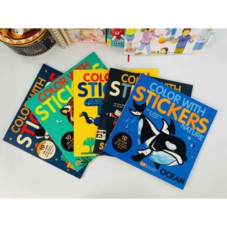 Sách - Color With Stickers - 10 Bức Tranh Cho Bé Sáng Tạo, Kèm Theo Thông Tin Thú Vị - ndbooks