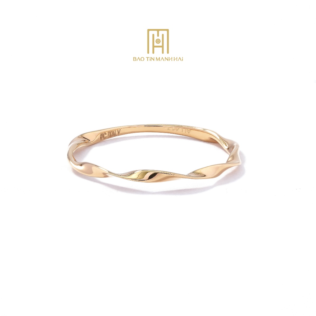 Ảnh Nhẫn vàng 10K Bảo Tín Mạnh Hải thiết kế trơn xoắn độc đáo phong cách Ý PYN1V10KD0-502001 1
