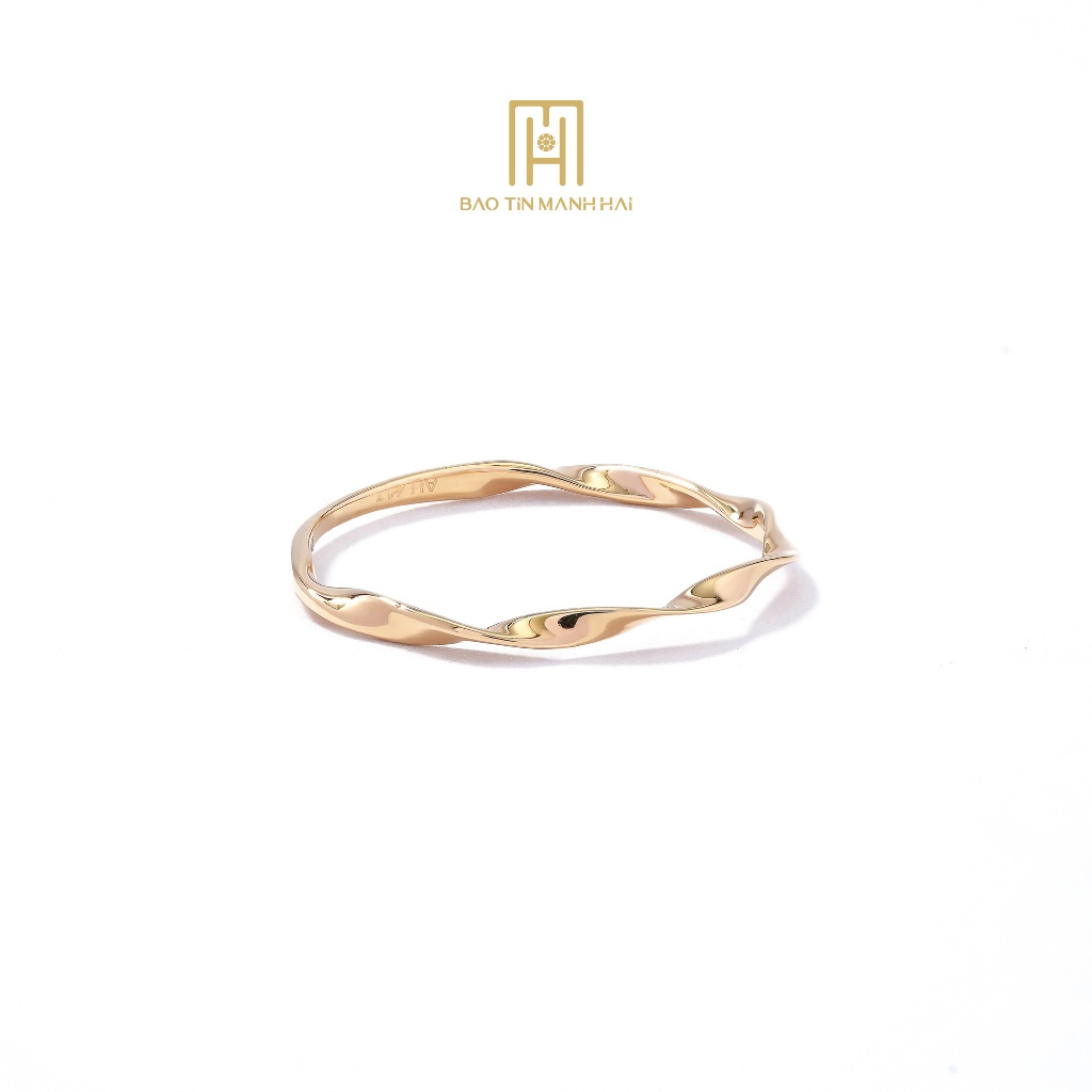 Ảnh Nhẫn vàng 10K Bảo Tín Mạnh Hải thiết kế trơn xoắn độc đáo phong cách Ý PYN1V10KD0-502001 2