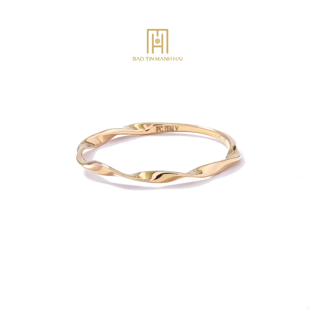 Ảnh Nhẫn vàng 10K Bảo Tín Mạnh Hải thiết kế trơn xoắn độc đáo phong cách Ý PYN1V10KD0-502001 3