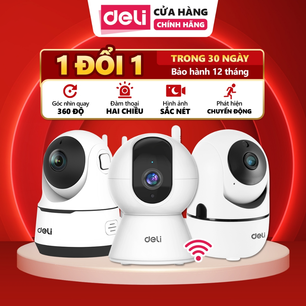 Camera WIFI IP Chính Hãng Deli Camera HD 1080P 360 Độ Chính Hãng Giám ...