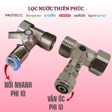 Van Cấp Nước Inox Phi 10 Cho Máy Lọc Nước - Van Chia Nước Phi 10 Cho Máy Ion Kiềm - Linh Kiện Lọc Nước