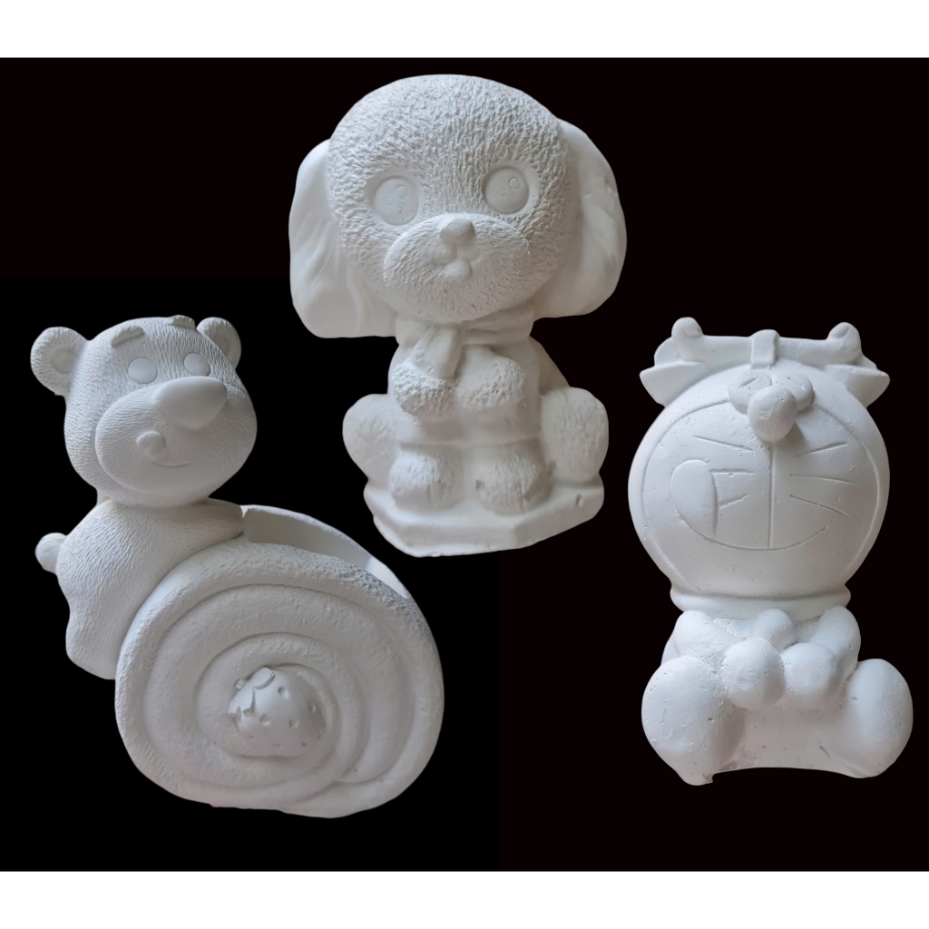 Tặng dây màu] Combo 5, 10 tượng tô màu thạch cao 3D kích thước 13-15 cm kèm 12 màu và 2 cọ cho bé thoải thức sáng tạo
