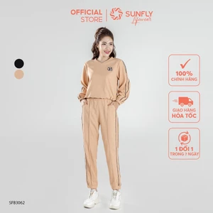 Set đồ nữ thun tổ ong dày áo dài croptop quần dài SFB3062