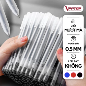 Bút bi ngòi 0.5mm mực đều nét chữ đẹp không lem, Bút bi đen xanh đỏ văn phòng mực gel khô nhanh BG02