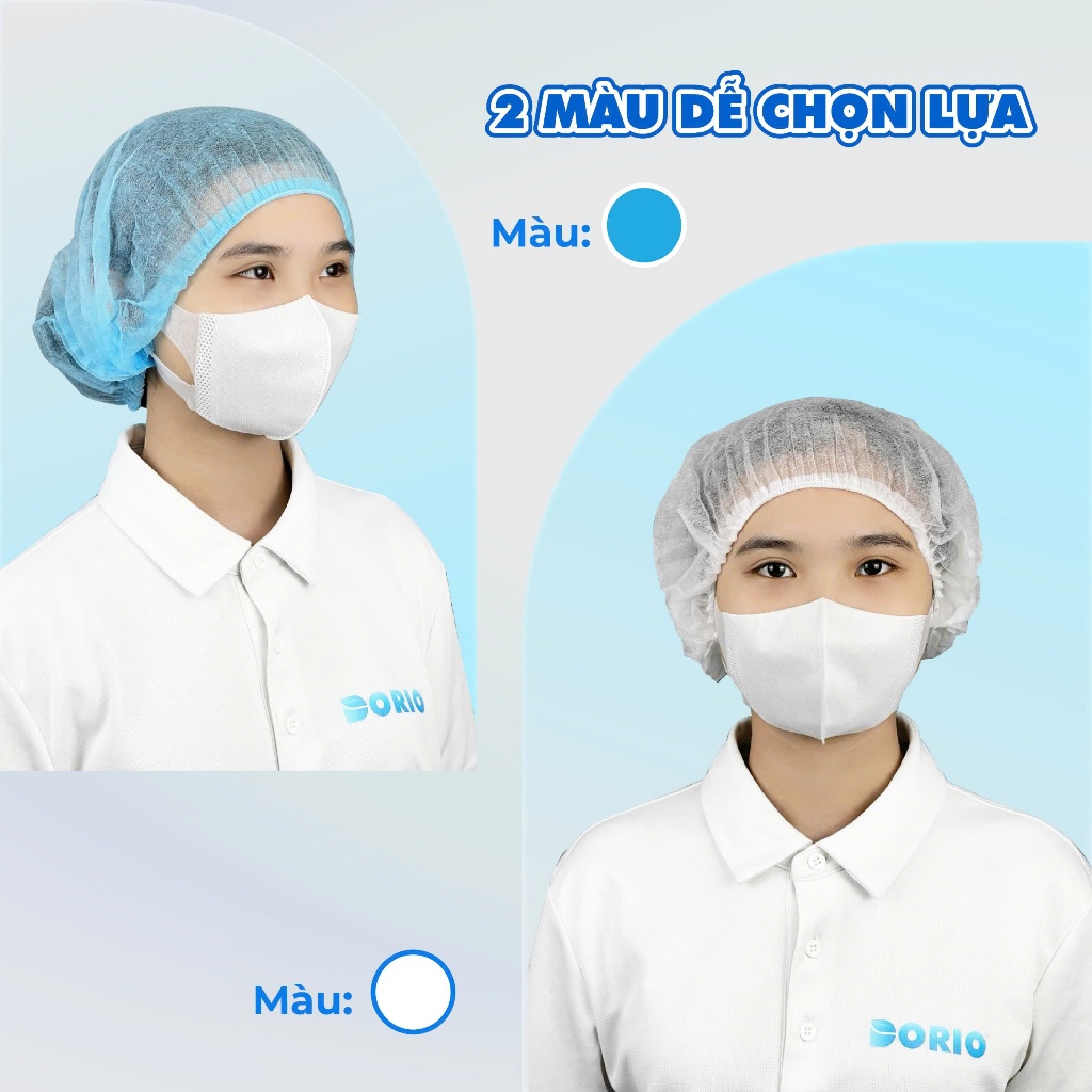 Mũ trùm đầu vải không dệt hiệu BISOU túi 50 cái
