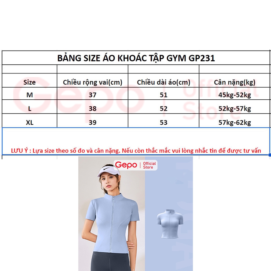 Ảnh Áo khoác nữ thể thao tay ngắn tập gym,yoga,ôm body chất thun lạnh co giãn 4 chiều GEPO GP231 2