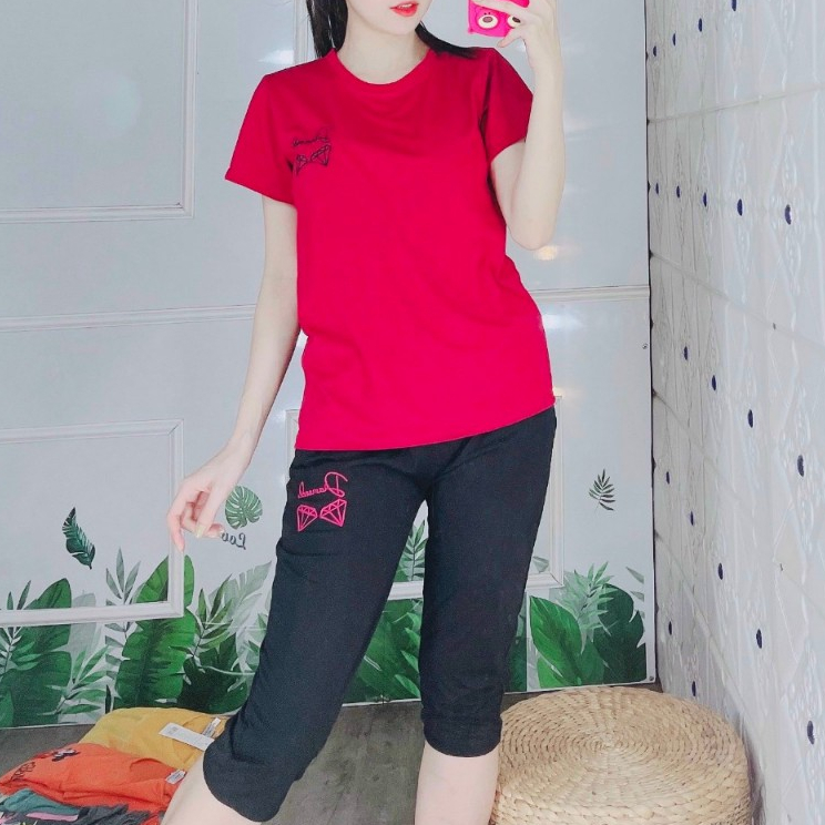 Đồ Bộ Nữ Bigsize 43-85kg Quần Lửng Mặc Nhà Thể Thao Năng Động Vải Mềm Mát Dễ Thương ESHOP BD05