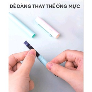 Combo 10 chiếc bút máy tẩy xóa được -ngòi kim tinh nét nhỏ tặng kèm piston bơm mực