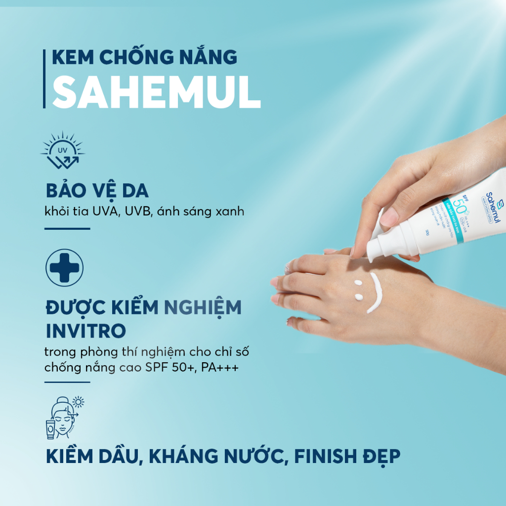 Ảnh Combo Kem Mụn Sahemul 20gr dùng cho mụn bọc, mụn viêm & Kem Chống Nắng Kiềm Dầu 50gr [TẶNG NTT 50ML] 2