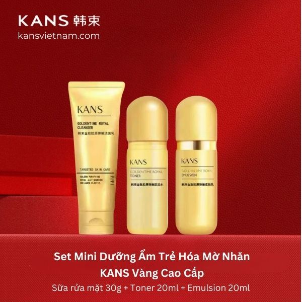 KANS Chính Hãng - Set Dưỡng Ẩm Trẻ Hóa Mờ Nhăn Sáng Da - KANS Vàng Cao ...