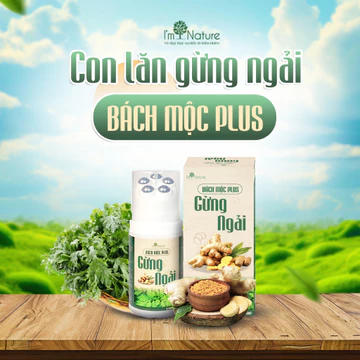 Con lăn gừng ngải, con lăn massage cổ vai gáy bách mộc plus, thanh con lăn cạo gió mát xa (130ml)
