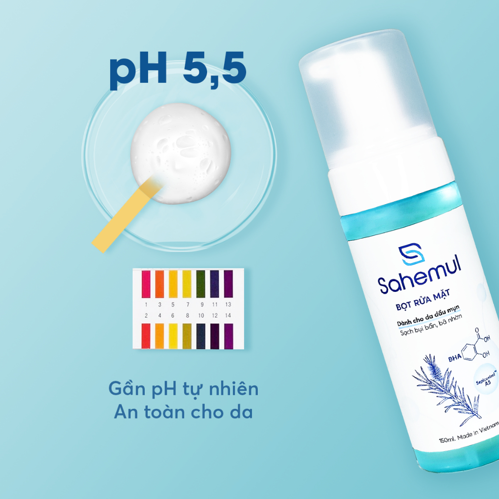 Ảnh COMBO Kem Chống Nắng Kiềm Dầu Cho Da Mụn Sahemul 50Gr & Bọt Rửa Mặt Sahemul 150ml [TẶNG TONER 150ML] 3