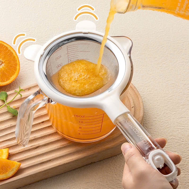 Ảnh Rây Lọc Cháo inox Tai Gấu Xinh Xắn Dụng Cụ Rây Cháo và Đồ Ăn Siêu Mịn Cho Bé Ăn Dặm 12cm 4