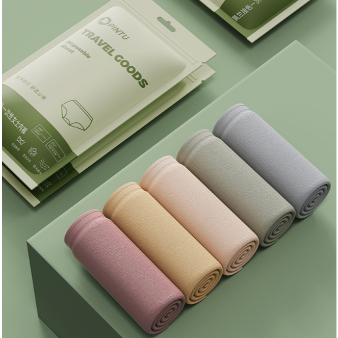 Quần lót giấy Nữ, quần chip giấy cotton dùng 1 lần, đáy 2 lớp, dùng khi đi du lịch dã ngoại, mẹ bầu đi sinh