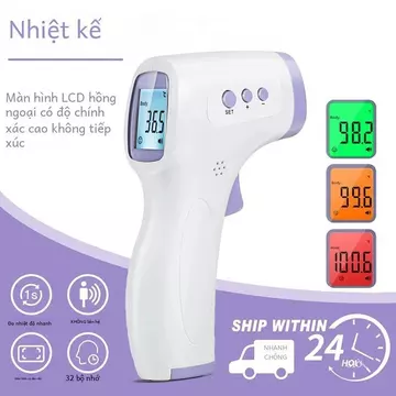 Nhiệt kế đo trán điện tử nhiệt kế đo sữa và môi trường màn hình 3 màu chỉ thị nhiệt kế hồng ngoại