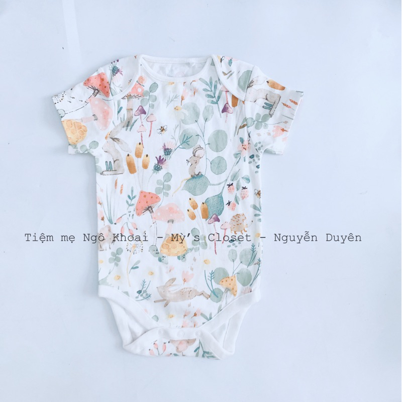 [MD154] NEX Body suit hai dây, ngắn tay xuất xịn cho bé