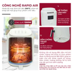 Nồi chiên không dầu 3.2L Nhập Khẩu Fujihome A3, Nồi chiên cơ mini 3 Lít công suất 1300W chống dính tự ngắt tặng kèm gắp — ảnh 4
