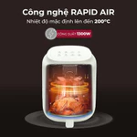 Nồi chiên không dầu 3.2L Nhập Khẩu Fujihome A3, Nồi chiên cơ mini 3 Lít công suất 1300W chống dính tự ngắt tặng kèm gắp — ảnh 7