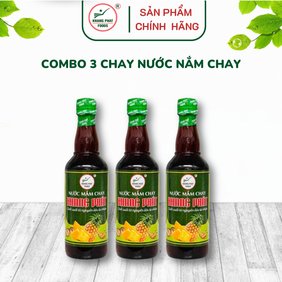 Combo 3 nước mắm chay chai 500ml - Gia vị Khang Phát