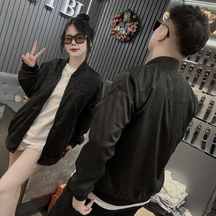 Áo Khoác Philipp Plein Thêu Hổ Chất Gió Hàng Quảng Châu 2 Lớp - Áo Khoác Bomber Nam Nữ Philipp Plein Phong Cách Phố Trẻ