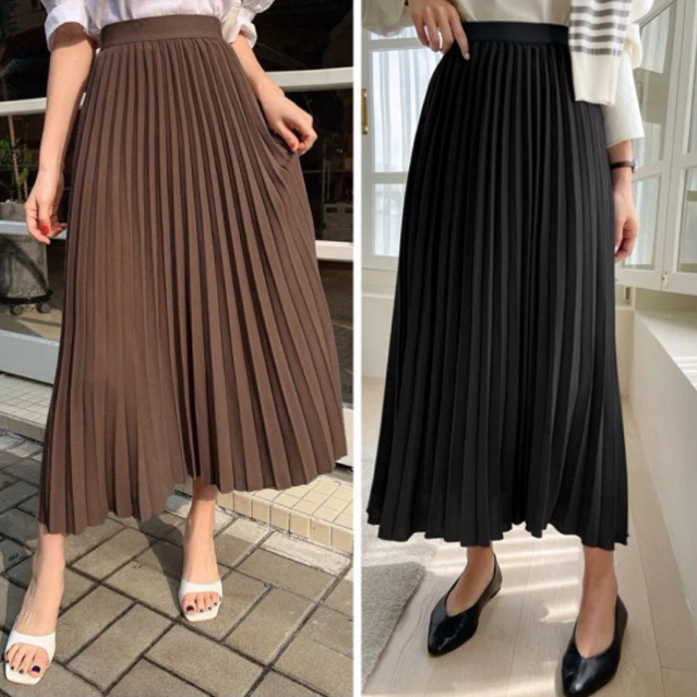 CHÂN VÁY XẾP LY DÀI BIGSIZE / chân váy li bigsize dài 83 cm/ chán váy maxi bigsize dài 83cm