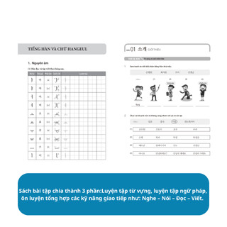Sách - Tiếng Hàn tổng hợp dành cho người Việt Nam sách bài tập sơ cấp 1 - MCBooks Chính Hãng