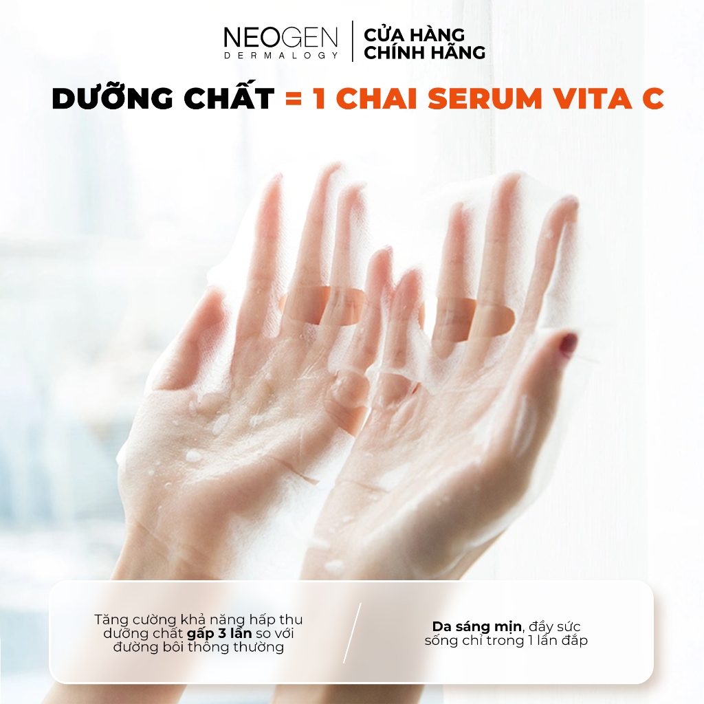 Ảnh Mặt Nạ Serum x3 Dưỡng Trắng Mờ Thâm Neogen Real Vita C 22% Mask 28g 4