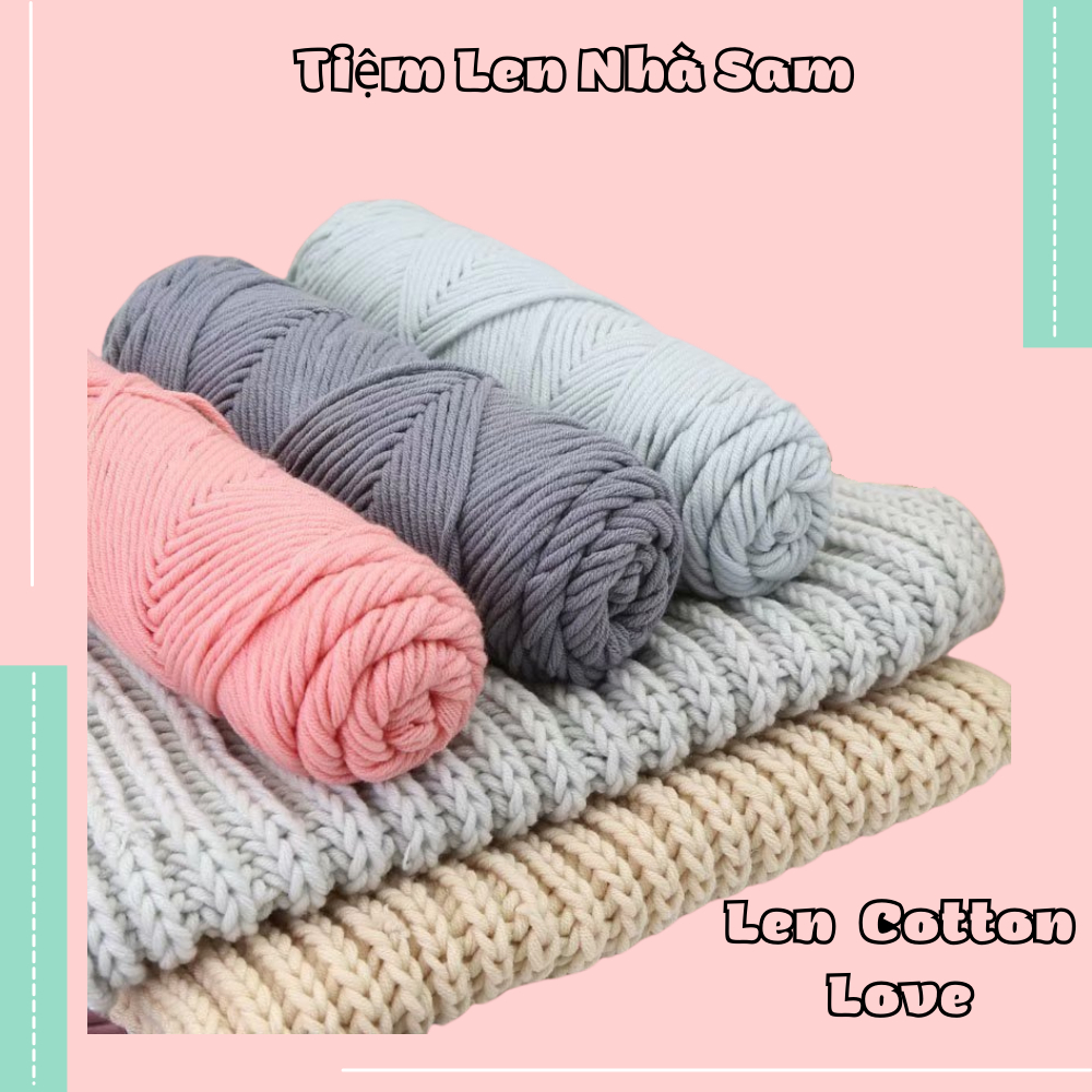 [Mua từ 2 có mã shop] Len Cotton Love (có màu loang) – Len ống đan khan ...