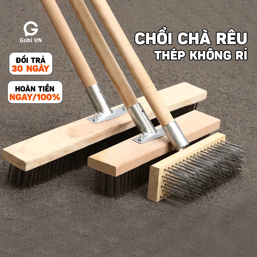 Chổi chà rêu sợi inox 304 không gỉ, chổi sắt chà rong rêu vệ sinh sân ...