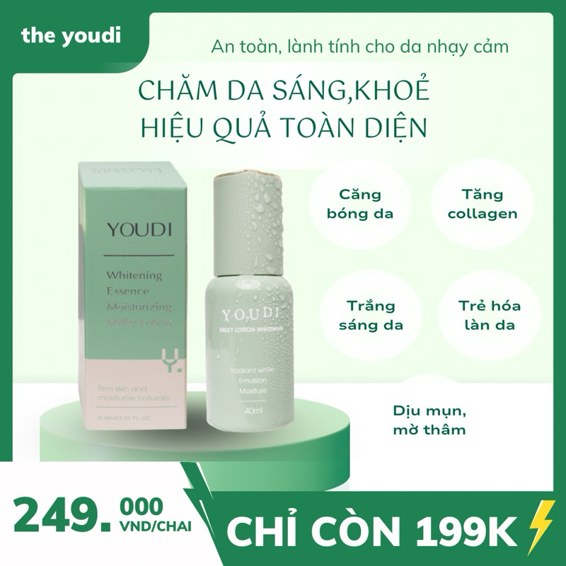 YOUDI Sữa Dưỡng Trắng Da Giữ Ẩm Mềm Mịn , Cải Thiện Độ Đàn Hồi  Cho Da 40ml