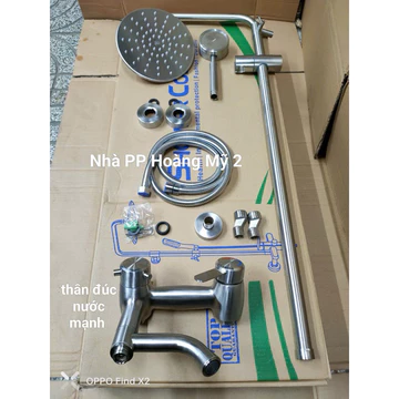 [Thân Đúc Nước Mạnh] Bộ sen cây tắm đứng Nóng Lạnh inox SUS304 Lệch Thân Lõi Đúc, có clip test nước