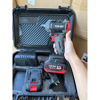 máy siết bulong tocdo cao cấp trọn bộ 2 pin 1 sạc mở ốc oto 7 chỗ ốc 21