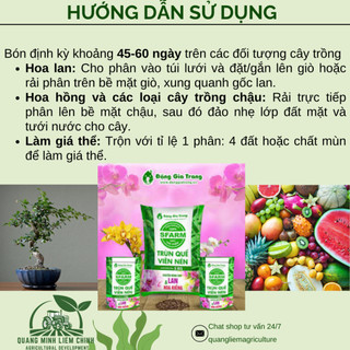 Viên Nén Trùn Quế Tan Chậm SFARM - Phân Dưỡng Vi Sinh Cao Cấp Loại 1KG Chuyên Dùng Cho Lan