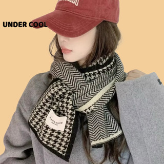 Khăn choàng len UNDERCOOL Unisex khăn 160x20cm kẻ họa tiết caro 2 màu đen nâu siêu mịn ấm áp dễ sử dụng KC08