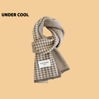 Khăn choàng len UNDERCOOL Unisex khăn 160x20cm kẻ họa tiết caro 2 màu đen nâu siêu mịn ấm áp dễ sử dụng KC08